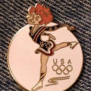 Figure Skating Olympic Pin ~1988 Calgary ~ Hanna-Barbera Olympikids Collection
